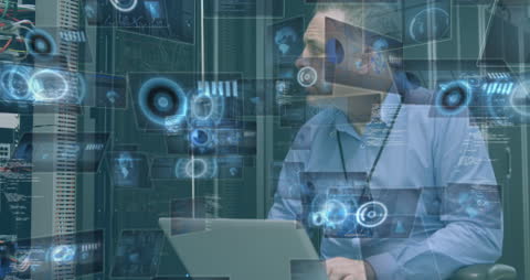 Network Technology Professional Analyzing Virtual Data