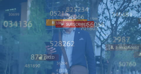 Businessman Engaging with Digital Analytics on Smartphone