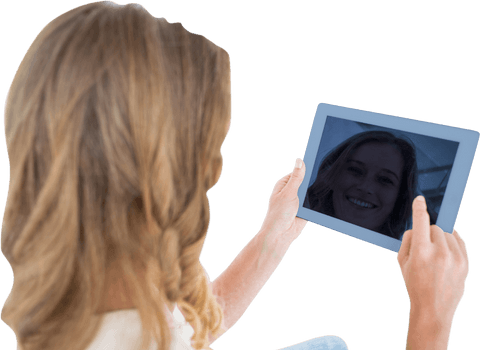 Transparent Background of Woman Using Tablet for Connectivity Work - Download Free Stock Videos Pikwizard.com