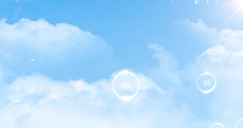Floating 6G Bubbles Against Blue Sky with Clouds - Download Free Stock Images Pikwizard.com