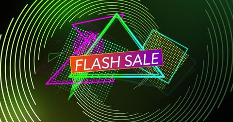 Bright geometric flash sale digital banner