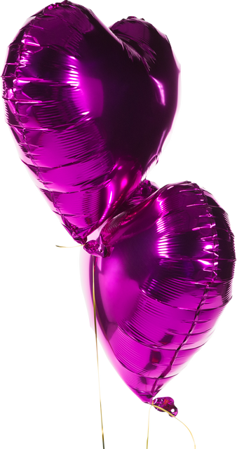 Shiny Purple Heart Shape Balloons Isolated on Transparent Background - Download Free Stock Videos Pikwizard.com