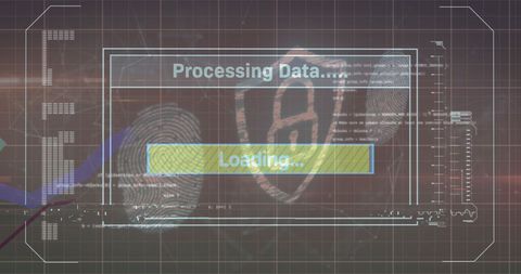 Cybersecurity Interface with Fingerprint and Loading Graphics - Download Free Stock Images Pikwizard.com