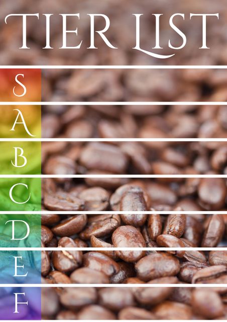 Tier List Overlaid on Coffee Beans with Gradient Sections - Download Free Stock Templates Pikwizard.com