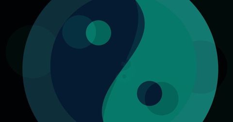 Abstract yin yang design on dark background