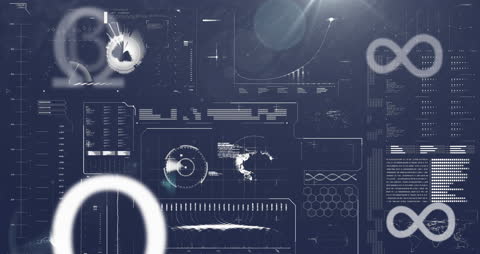 Futuristic Data Visualization with Mathematical Symbols