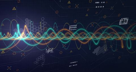 Colorful Light Trails over Digital Data on Dark Background - Download Free Stock Images Pikwizard.com
