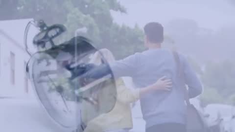 Couple Strolling Outdoors with Clock Animation Overlay