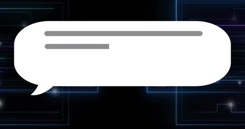 Futuristic neon circuit background showing white speech bubble overlay for ui mockups