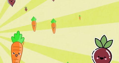 Playful Cartoon Vegetables on Radiant Abstract Background - Download Free Stock Images Pikwizard.com