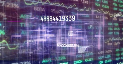 Digital Financial Data Visualization with Dynamic Numbers - Download Free Stock Images Pikwizard.com