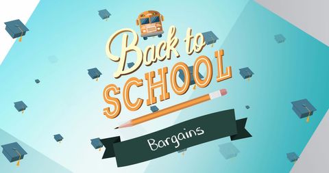 Back to School Bargains Promotion with Educational Icons
