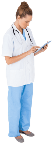 Transparent Nurse Using Tablet for Patient Care - Download Free Stock Videos Pikwizard.com