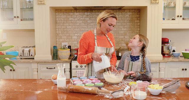 Mother and Daughter Enjoying Baking Time in Kitchen - Download Free Stock Images Pikwizard.com