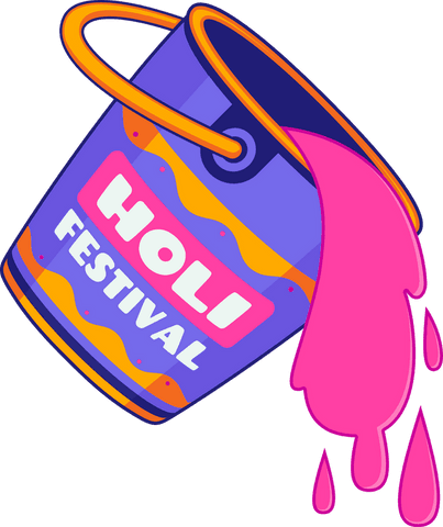 vibrant holi celebration bucket with color on transparent background - Download Free Stock Videos Pikwizard.com