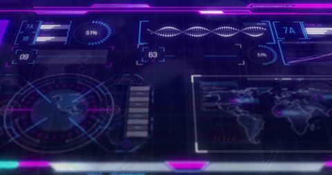 Futuristic Interface with Global Map and Data Visualizations - Download Free Stock Images Pikwizard.com