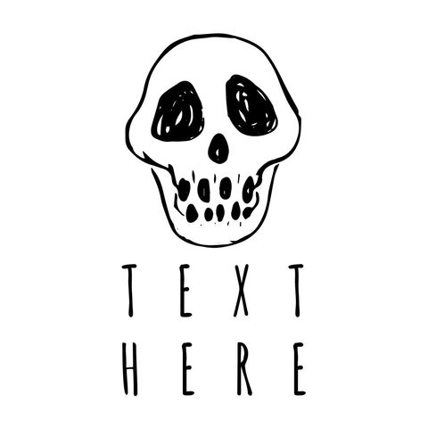 Hand Drawn Skull with Custom Text Space - Download Free Stock Templates Pikwizard.com