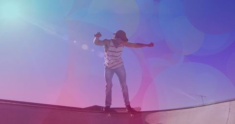 Young Male Skateboarder Performing on Ramp in Sunlight - Download Free Stock Images Pikwizard.com