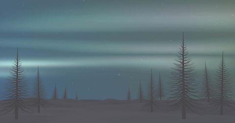 Enigmatic Night Landscape with Northern Lights - Download Free Stock Images Pikwizard.com