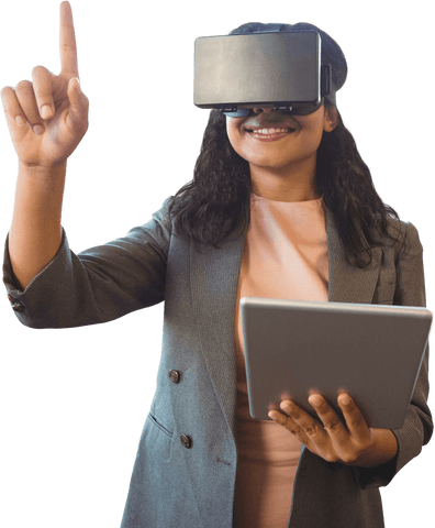 Transparent Virtual Reality Using Businesswoman Holding Tablet - Download Free Stock Videos Pikwizard.com