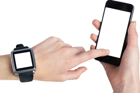 Transparent Hands Using Smartphone and Smartwatch - Download Free Stock Videos Pikwizard.com