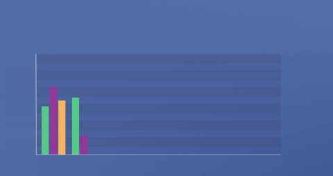 Dynamic Statistical Data Animation on Blue Background