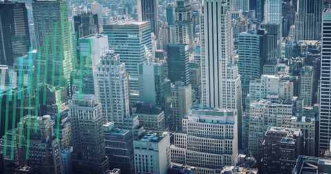 Digital Financial Data Streaming Across Urban Skyline - Download Free Stock Images Pikwizard.com