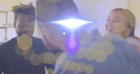 Digital Light Trails with Diverse People interacting