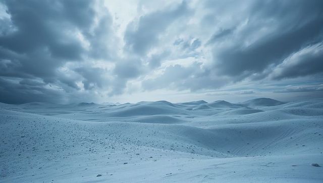 Ethereal dunes in overcast monochrome