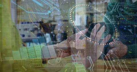 Smartphone payment in digital age with data overlay