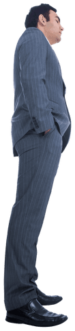 Sad Asian Businessman Standing Silhouette Transparent Background