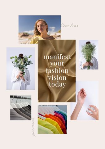vision board with both floral theme and fashion concepts - Download Free Stock Templates Pikwizard.com