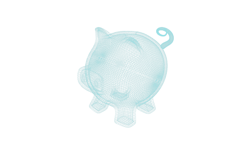 transparent blue mesh piggy bank illustration on isolated background - Download Free Stock Videos Pikwizard.com