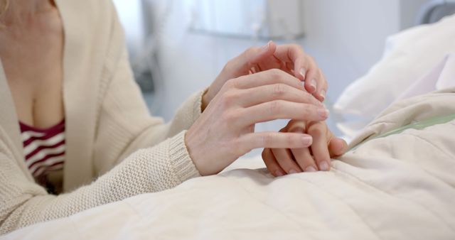 Comforting Touch in Hospital Bedside During Patient Recovery - Download Free Stock Images Pikwizard.com