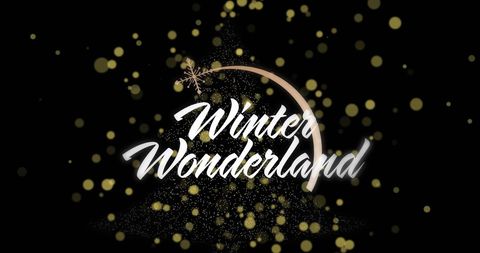 Festive Winter Wonderland Greeting with Golden Bokeh