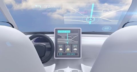 Futuristic Vehicle Interface with Autopilot Navigation