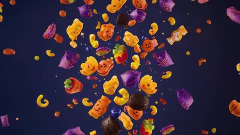 Floating Array of Halloween Candy with Animated Motion