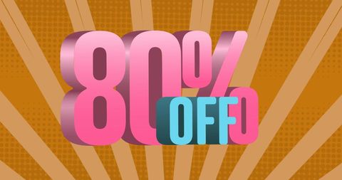 Bright 80 Percent Off Discount Promotion Banner