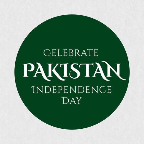 Illustration of celebrate pakistan independence day text on green circle against white background. copy space, patriotism, celebration, freedom and identity concept.