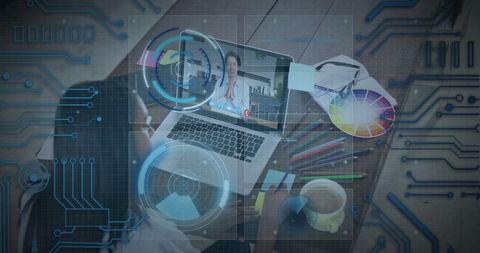 Telehealth concept with ai interface and online consultation