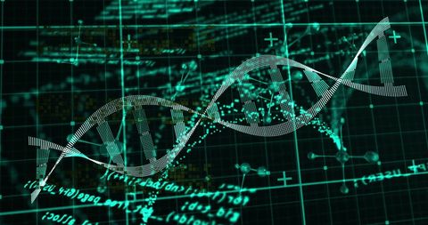 3D Rendering of DNA Helix With Digital Data Visualization - Download Free Stock Images Pikwizard.com