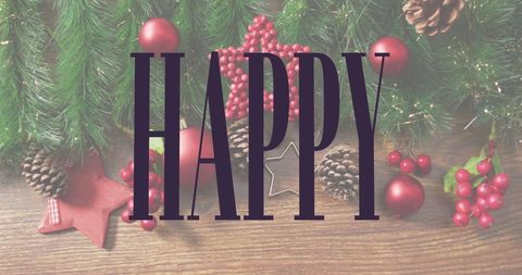 Festive Holiday Decorations with Pinecones and Red Ornaments