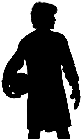 Football player silhouette dribbling transparent png