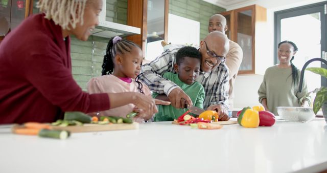 Happy Multi-Generational Family Cooking Meal Together in Modern Kitchen - Download Free Stock Images Pikwizard.com