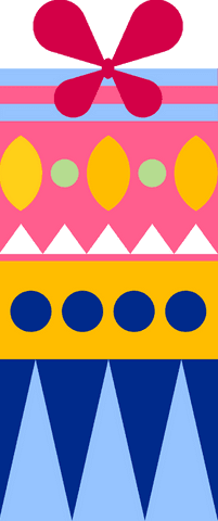 Colorful Geometric Pattern on Transparent Background in Flat Style