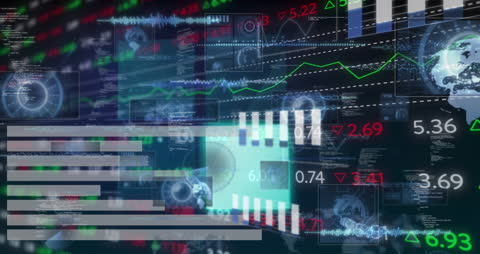 Dynamic Futuristic Financial Data Analytics Visuals Background