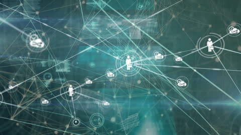 Digital Interface with Networking and Communication Icons