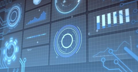 Futuristic Digital HUD with Data Graphics and Infographics Display - Download Free Stock Images Pikwizard.com