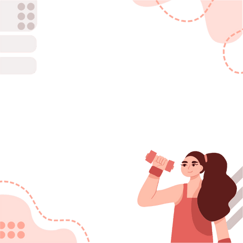 Empowered Female Weightlifter in Vector Art on Transparent Background