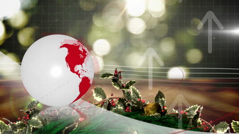 Global Business Trends with Christmas Theme Background